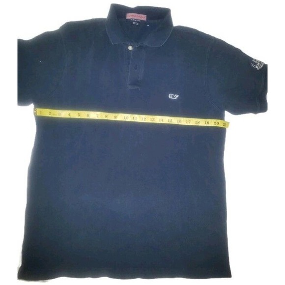 VINEYARD VINES Boston 100% Cotton Polo Classic Fit Blue Shirt Size Medium - Picture 3 of 5